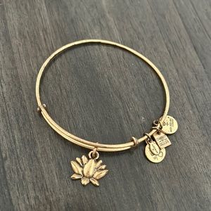 Alex & Ani lotus blossom gold charm bracelet